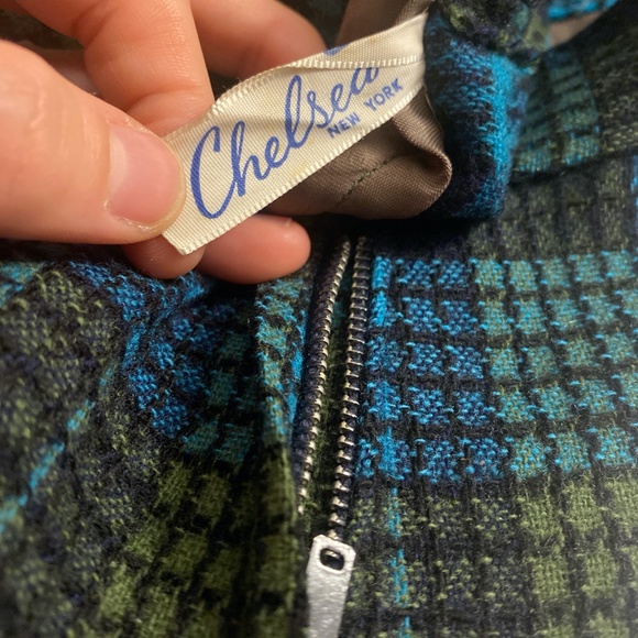 Vintage Green Tartan Pencil Wiggle Skirt - Picture 4 of 4